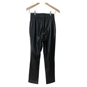 NWT Joe's Jeans Black Faux Leather Vegan Elastic Waist Pants Edgy Streetwear XS